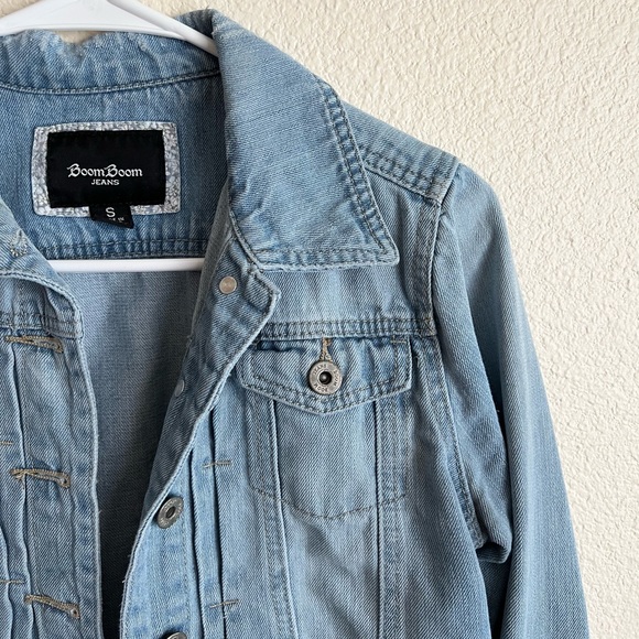 [BoomBoom Jeans] Cropped Denim Light Wash Jacket Size Small - Picture 5 of 9
